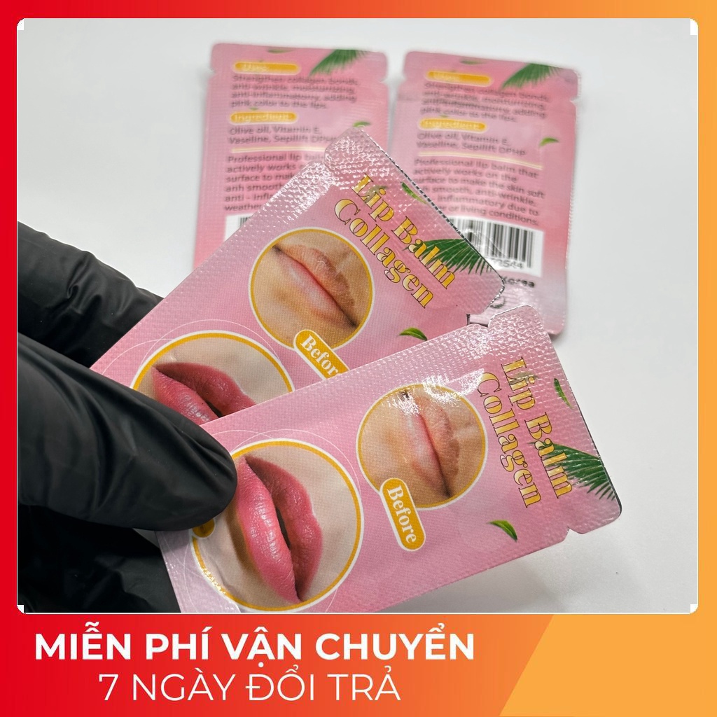 Dưỡng Môi,Mày Lipbam Colagen Dạng Gói Dùng Sau Xăm