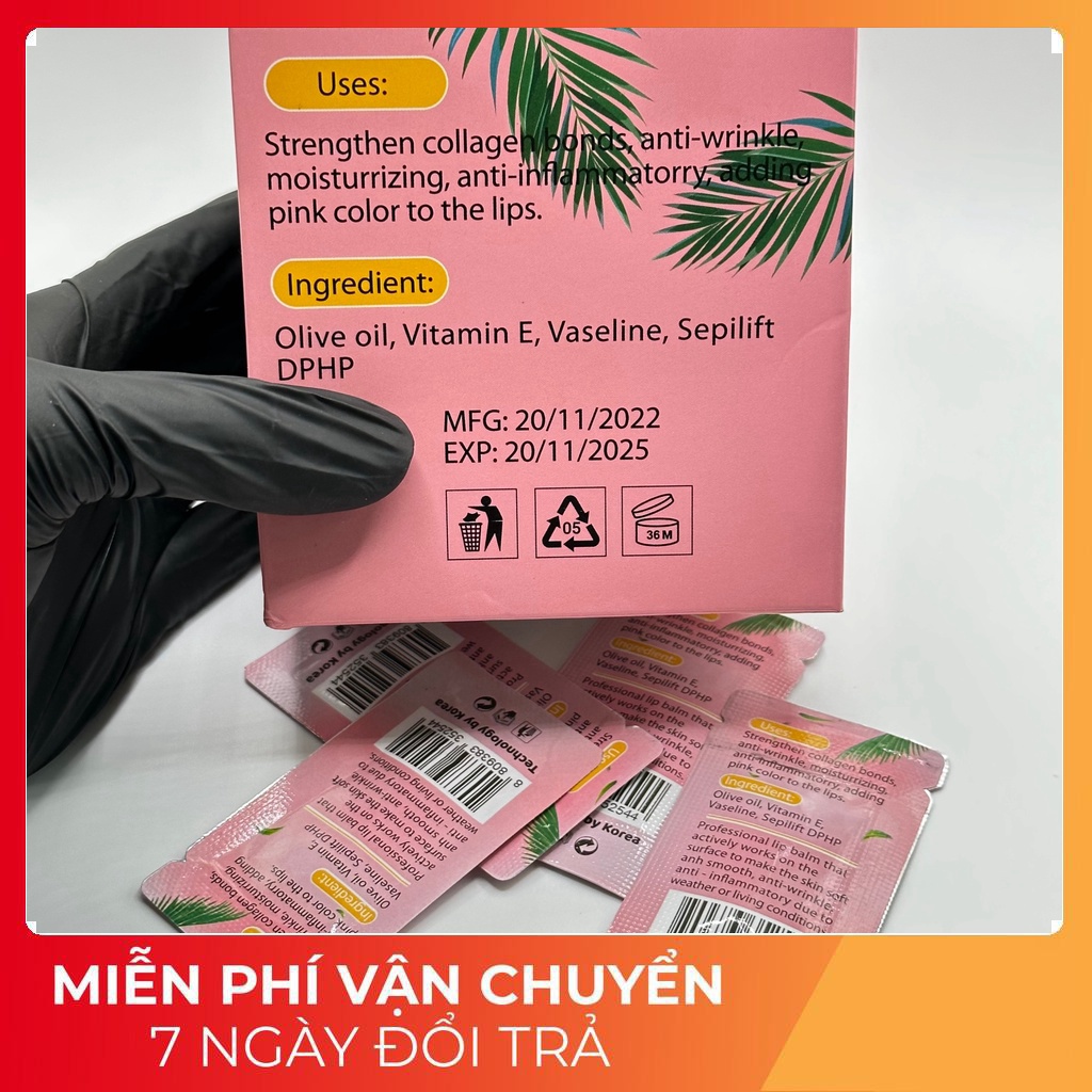 Dưỡng Môi,Mày Lipbam Colagen Dạng Gói Dùng Sau Xăm