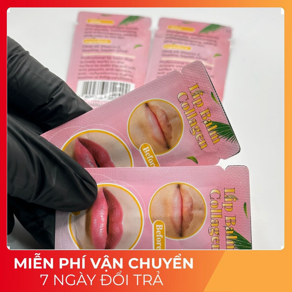 Dưỡng Môi,Mày Lipbam Colagen Dạng Gói Dùng Sau Xăm