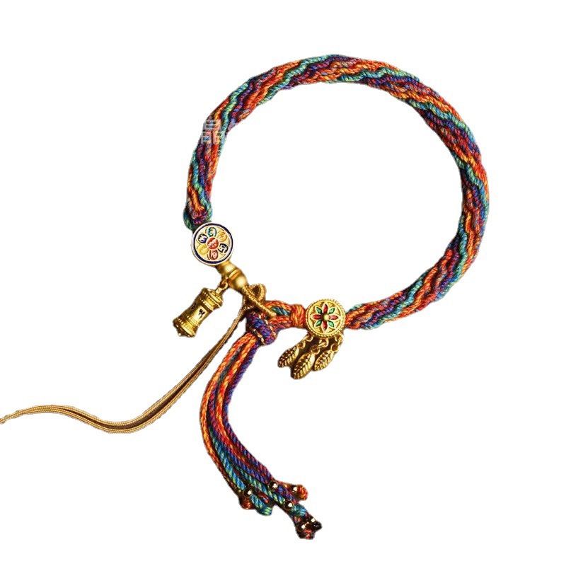 Vòng Tay Dây Thừng Nhiều Màu Phong Cách Tây Tạng