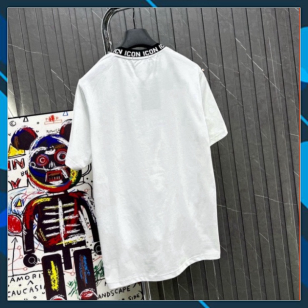 Áo phông nam nữ Premium Cotton in chữ DSQ2 ICON phối cổ bo dệt chữ phong cách đường phố giá bèo | BigBuy360 - bigbuy360.vn