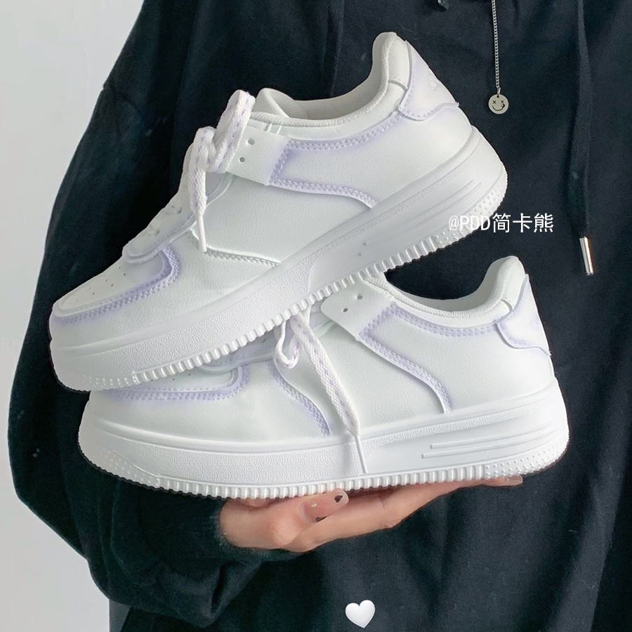 Giày Thể Thao Trắng Dễ Phối Đồ Thời Trang Xuân Hè Phong Cách Retro Cho Nữ