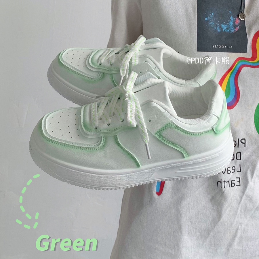 Giày Thể Thao Trắng Dễ Phối Đồ Thời Trang Xuân Hè Phong Cách Retro Cho Nữ