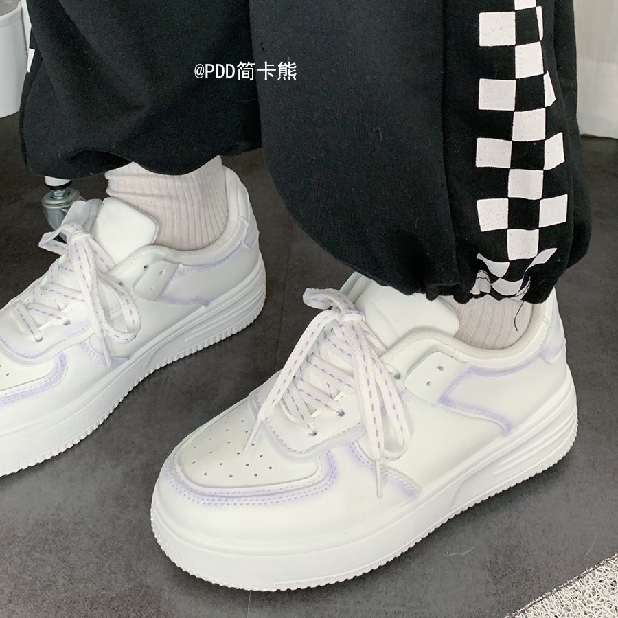 Giày Thể Thao Trắng Dễ Phối Đồ Thời Trang Xuân Hè Phong Cách Retro Cho Nữ