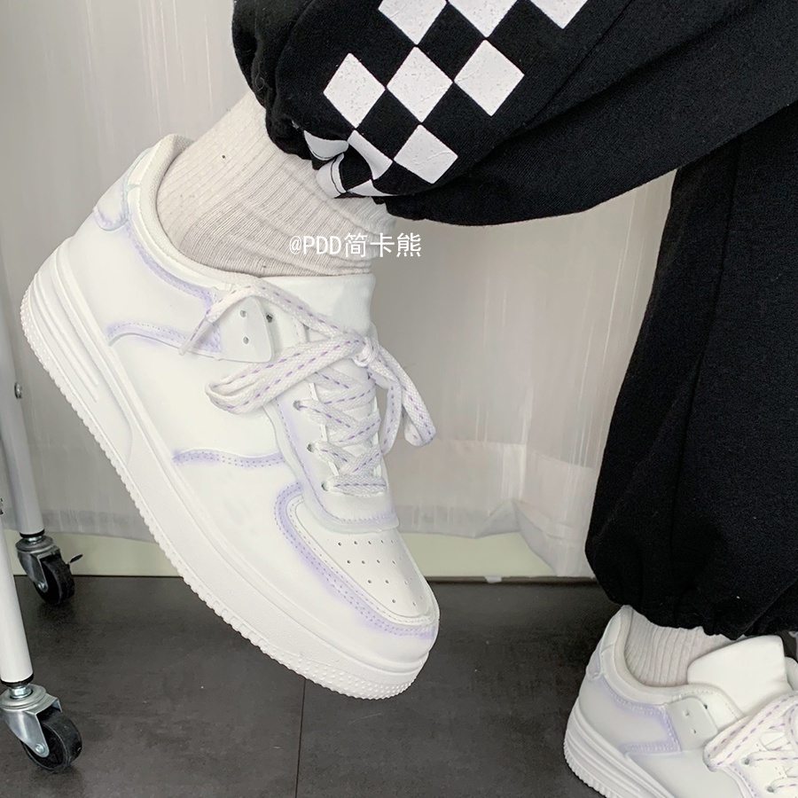Giày Thể Thao Trắng Dễ Phối Đồ Thời Trang Xuân Hè Phong Cách Retro Cho Nữ