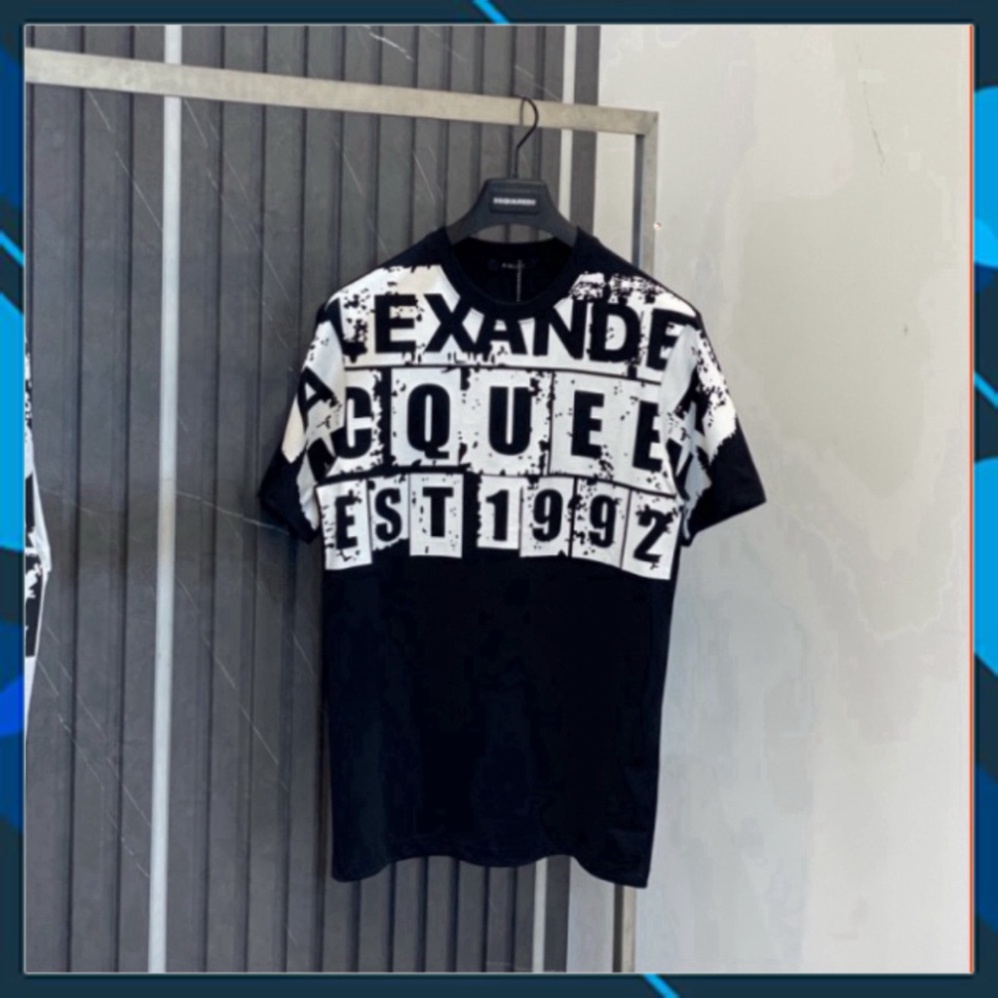 Áo phông nam nữ Premium Cotton in chữ xếp ô M.CQ 1992 đen trắng nửa áo hàng cao cấp. Áo Form Rộng giá bèo | BigBuy360 - bigbuy360.vn