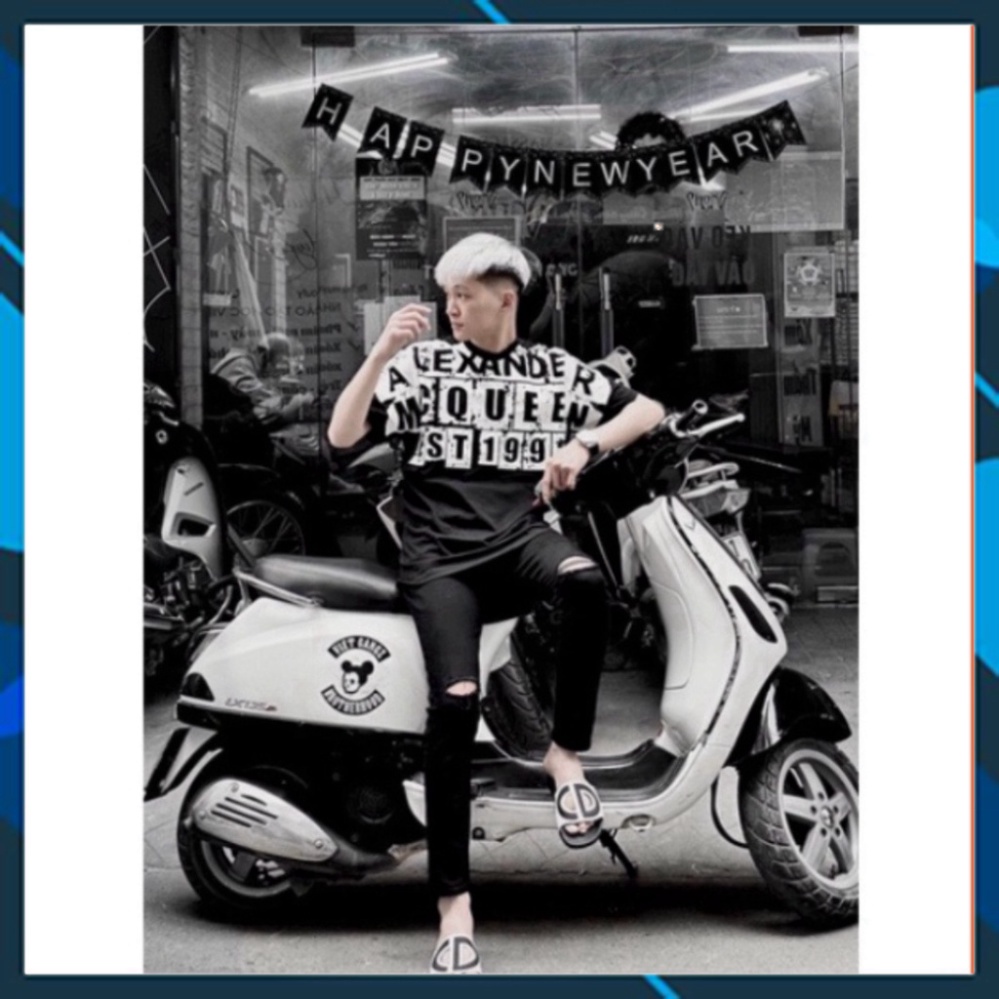 Áo phông nam nữ Premium Cotton in chữ xếp ô M.CQ 1992 đen trắng nửa áo hàng cao cấp. Áo Form Rộng giá bèo | BigBuy360 - bigbuy360.vn