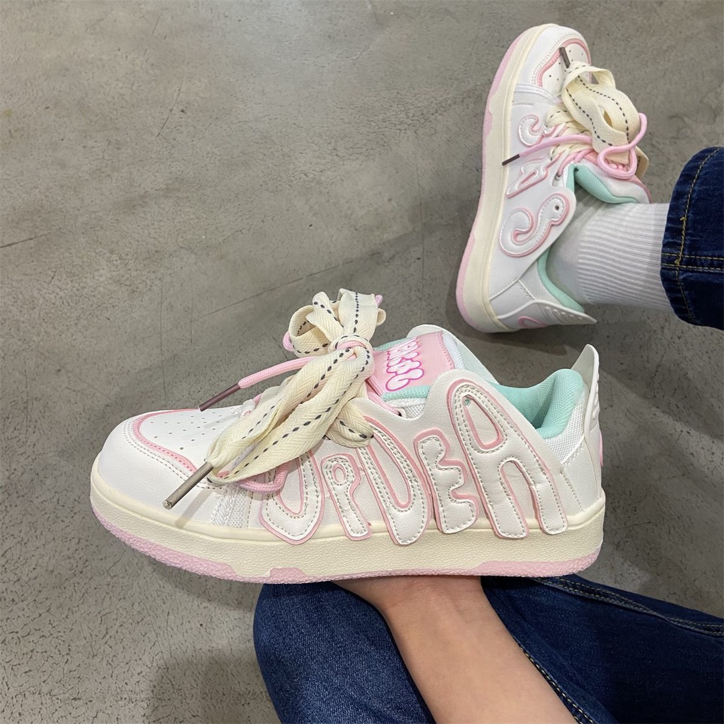 Giày Thể Thao Cột Dây Gọn Nhẹ Thoáng Khí Chống Trượt Thời Trang Xuân Hè