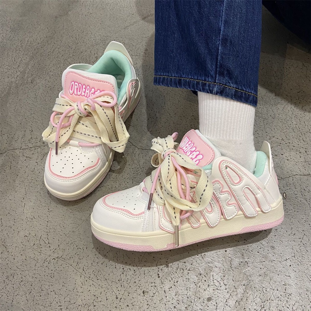Giày Thể Thao Cột Dây Gọn Nhẹ Thoáng Khí Chống Trượt Thời Trang Xuân Hè