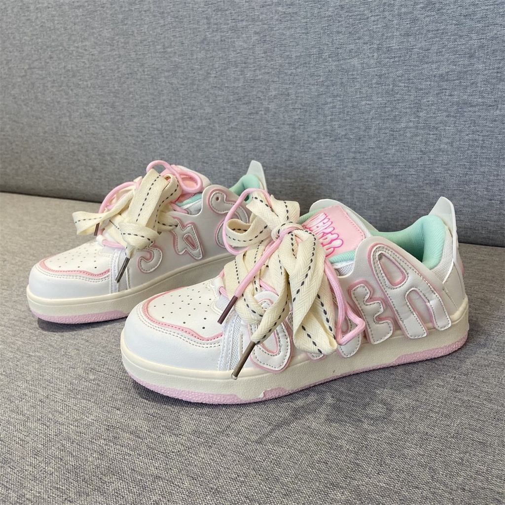 Giày Thể Thao Cột Dây Gọn Nhẹ Thoáng Khí Chống Trượt Thời Trang Xuân Hè