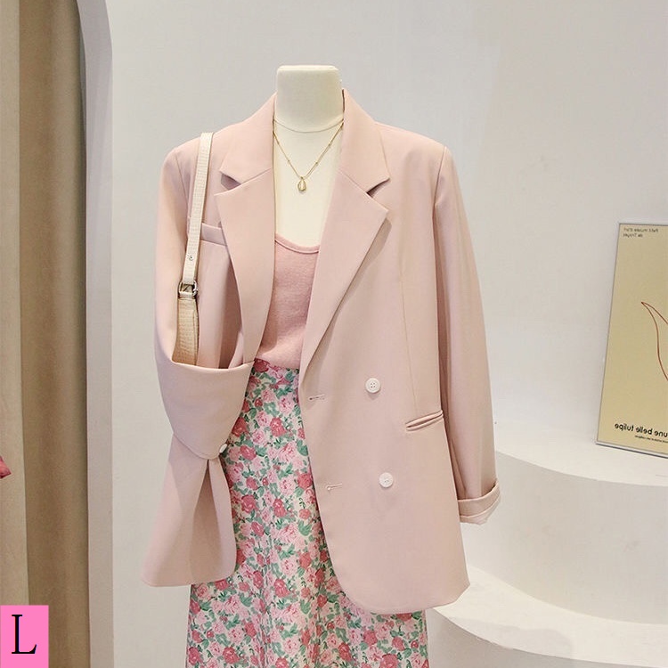 Bộ Áo Khoác Blazer + Chân Váy Voan In Hoa Phong Cách Hàn Quốc Cổ Điển Thời Trang 2023 Mới Cho Nữ
