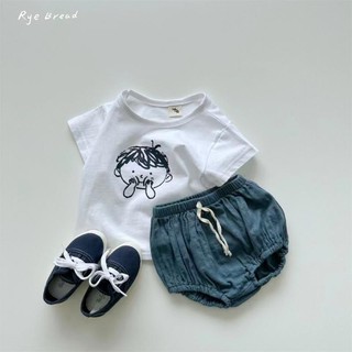 Bộ Áo Thun Ngắn Tay In Hoạt Hình + Quần Short Thời Trang Cho Bé Trai