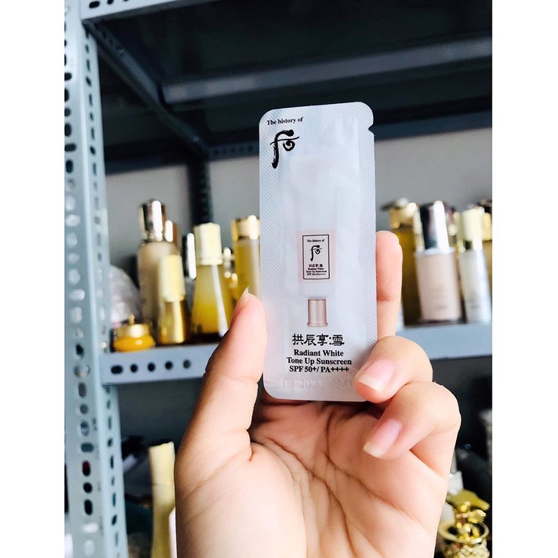 Combo 10 Kem Chống Nắng Whoo Radiant White Tone Up Sunscreen SPF 50+/ PA++++ 1mlx10