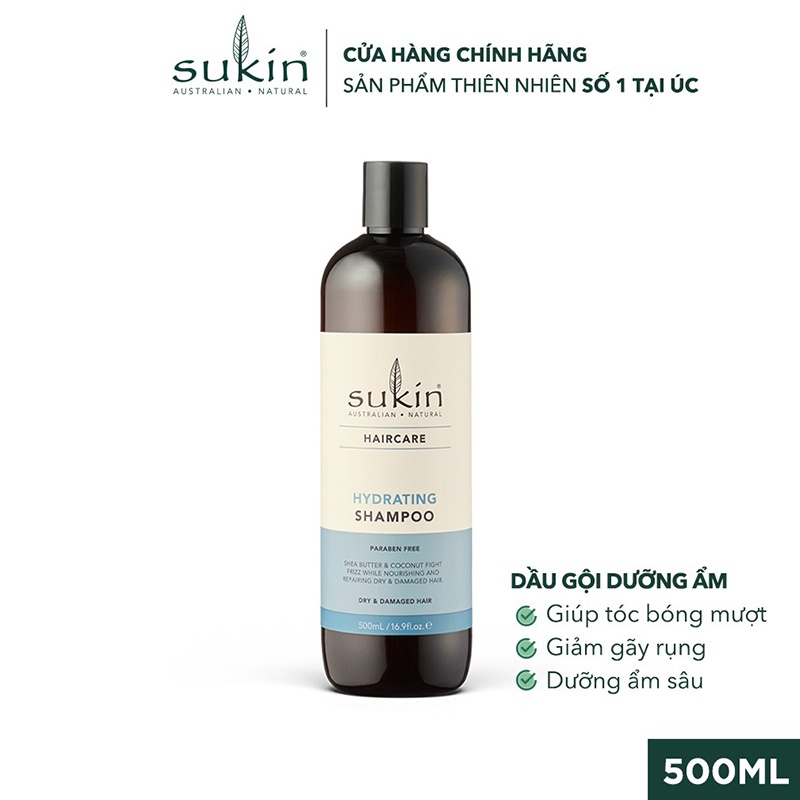 (HSD: 11/2024) Dầu Gội Dưỡng Ẩm Cho Tóc Sukin Haircare Hydrating Shampoo 500ml