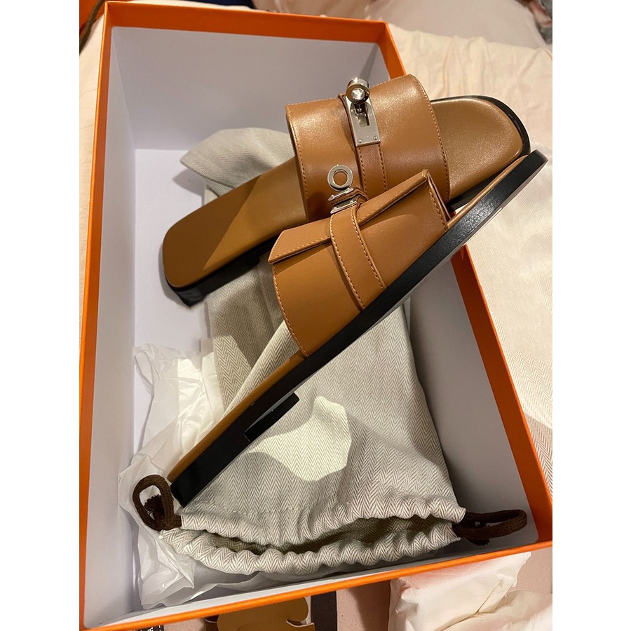 Dép Da Mềm Đế Bằng Thời Trang Mùa Hè 2023 Cho Nữ