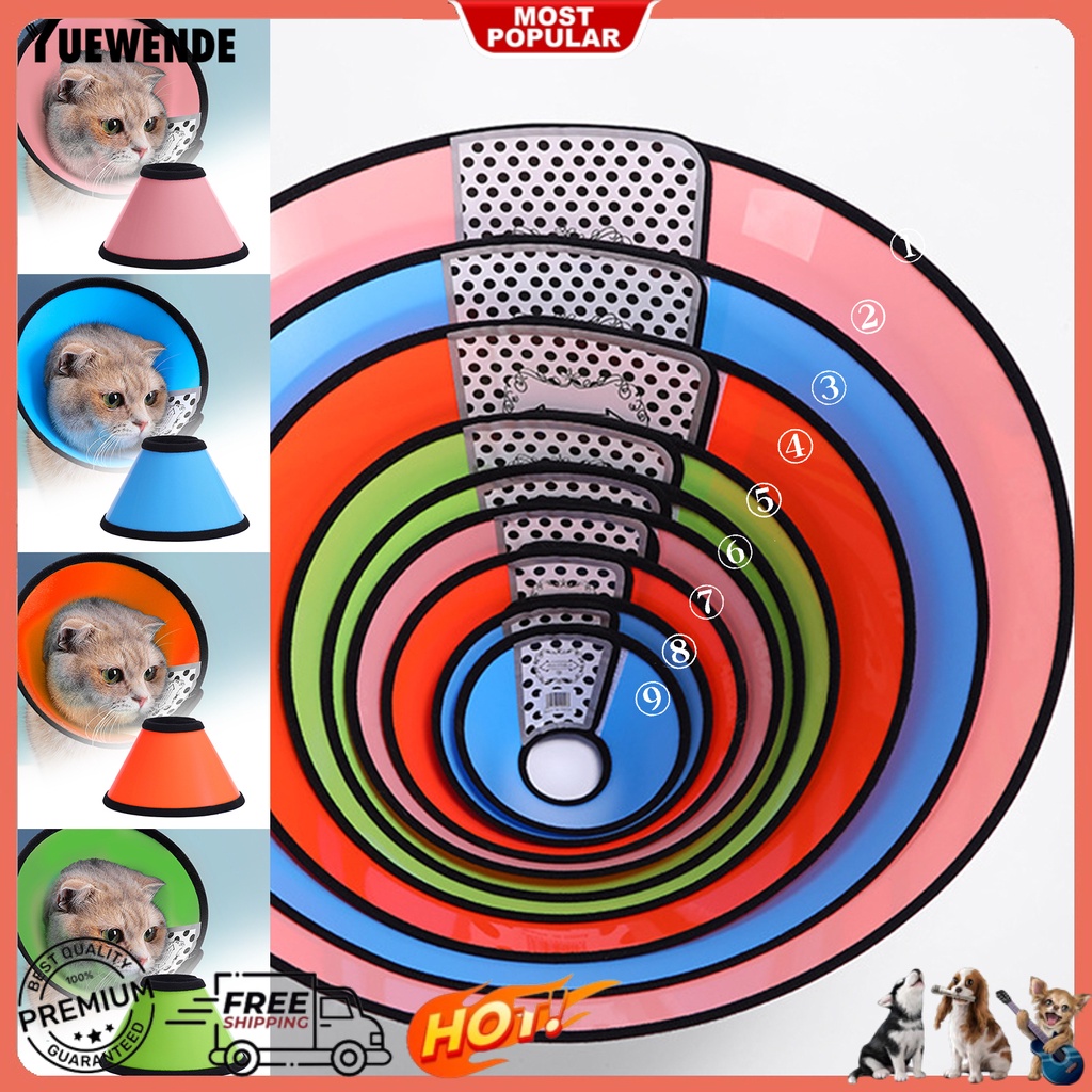 Vòng Cổ Tròn Bằng Nhựa Màu Trơn Chống Liếm Vết Thương Bảo Vệ Cho Mèo Cưng