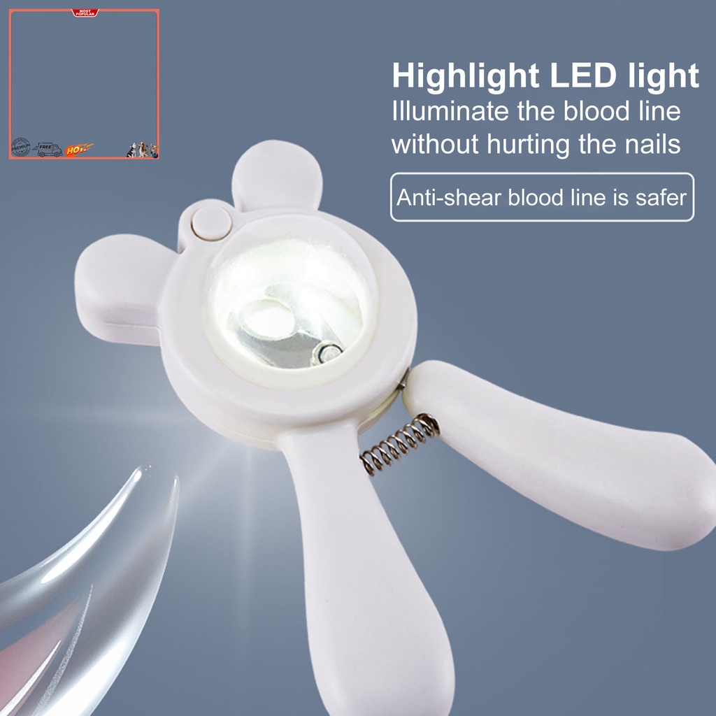 Kìm Cắt Móng Tay Có Đèn LED Đầu Sắc Nhọn Chống Văng Độ Cứng Cao Cho Thú Cưng