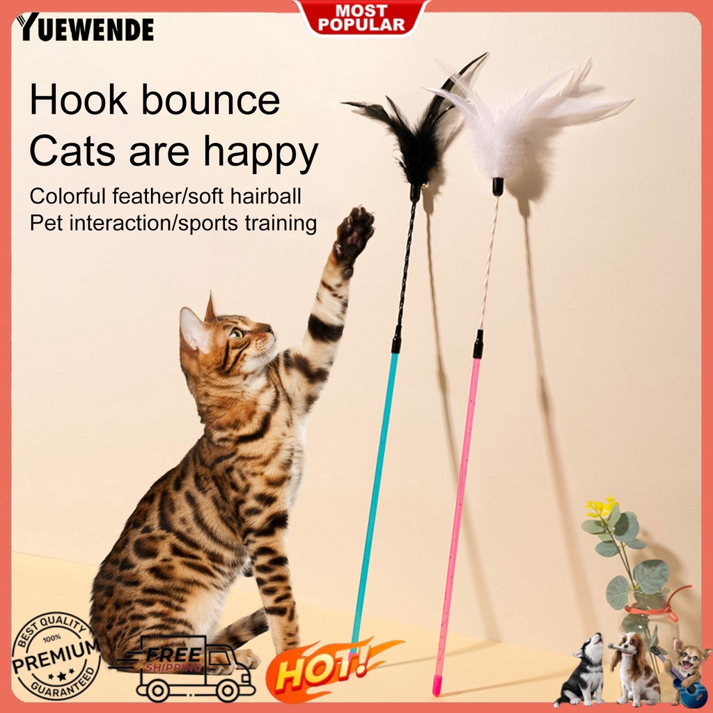 Gậy Lông Vũ Đồ Chơi Dài Chống Cắn Chống Trầy Xước Thoải Mái Tương Tác Với Mèo Cưng