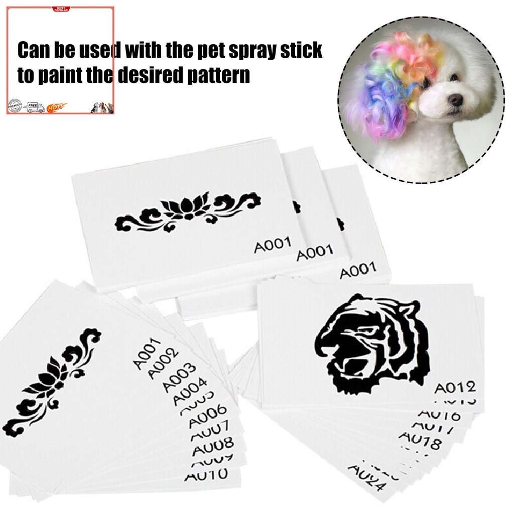Bộ 24 Giấy Khuôn Dùng Nhuộm Màu Cho Thú Cưng Thân Thiện Với Môi Trường