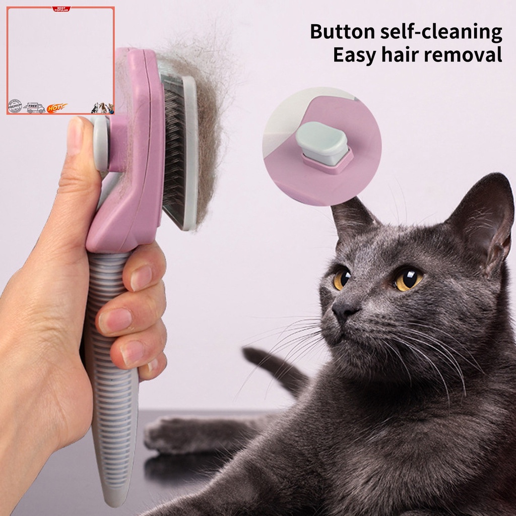Lược Chải Lông Tự Dính Hình Chìa Khóa Hoạt Hình Thoải Mái Tiện Dụng Cho Thú Cưng