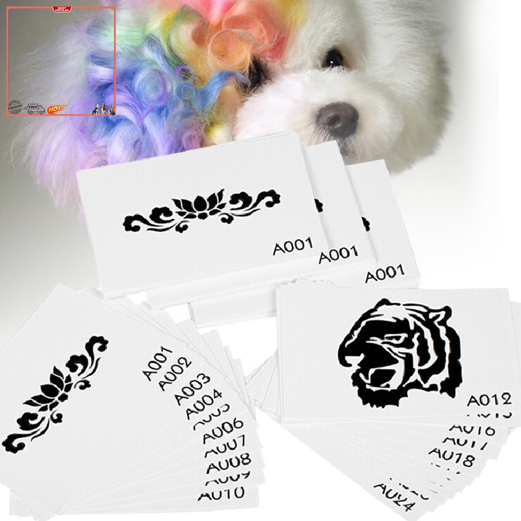 Bộ 24 Giấy Khuôn Dùng Nhuộm Màu Cho Thú Cưng Thân Thiện Với Môi Trường