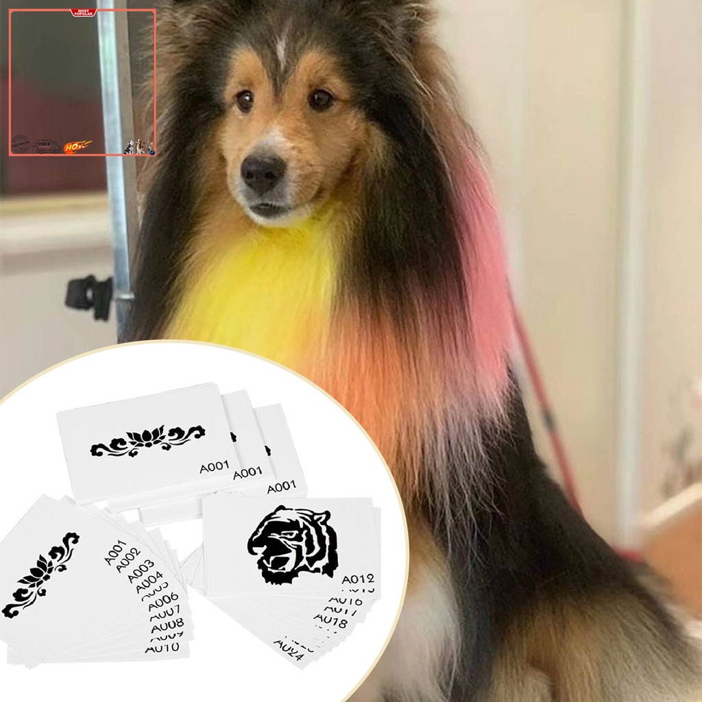 Bộ 24 Giấy Khuôn Dùng Nhuộm Màu Cho Thú Cưng Thân Thiện Với Môi Trường