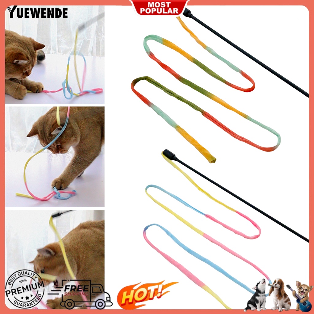 Cây Gậy Đồ Chơi Bằng Vải / Dây Ruy Băng Dài Màu Sắc Tương Tác Giảm Căng Thẳng Cho Mèo Cưng
