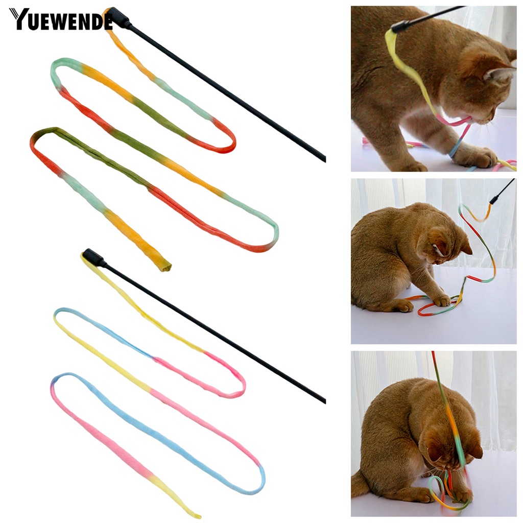 Cây Gậy Đồ Chơi Bằng Vải / Dây Ruy Băng Dài Màu Sắc Tương Tác Giảm Căng Thẳng Cho Mèo Cưng