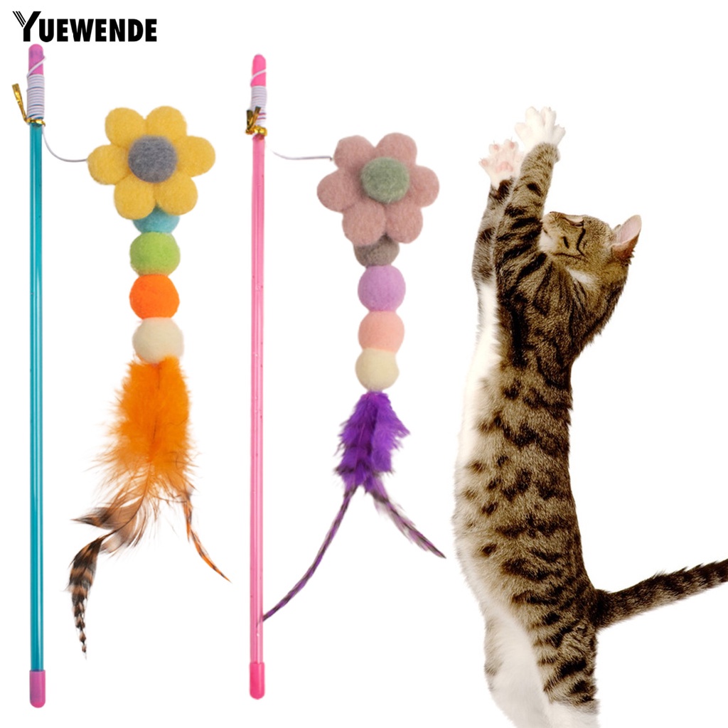 Gậy Trêu Mèo Chống Cắn / Trầy Xước Đính Hoa Và Quả Bóng Lông Dài Chuyên Dụng