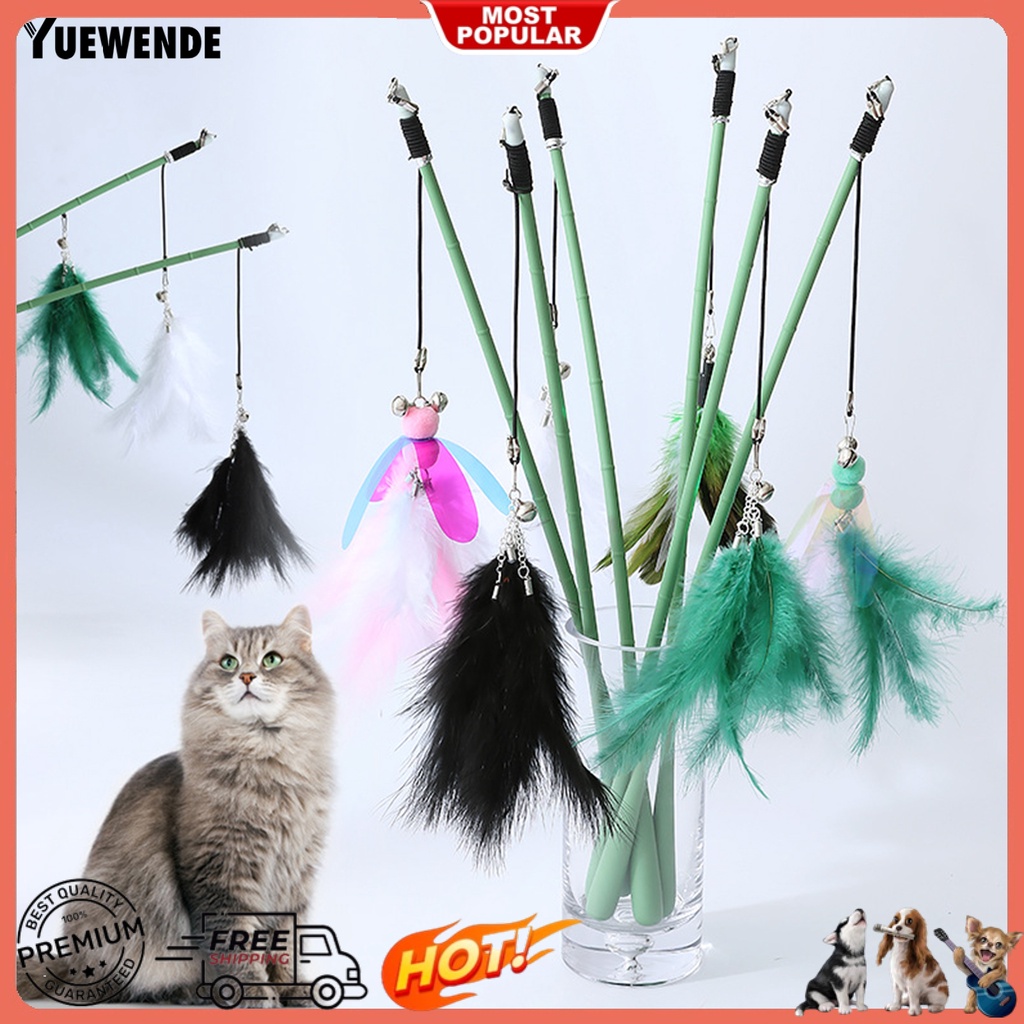 Gậy Trêu Mèo Gắn Lông Vũ Với Chuông Thiết Kế Sáng Tạo Thoải Mái Độc Đáo