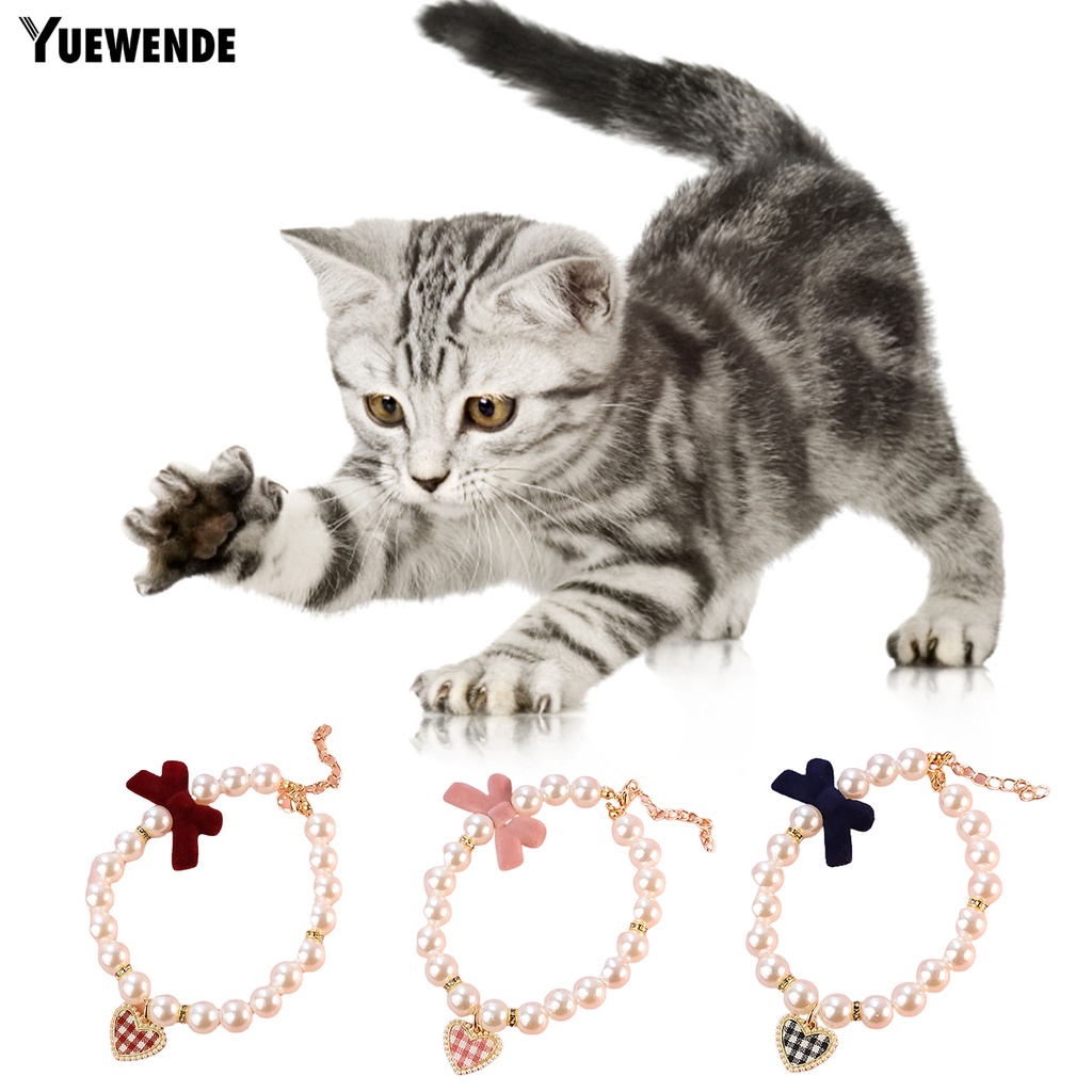 Vòng Cổ Ngọc Trai Giả Hình Nơ / Trái Tim Có Thể Điều Chỉnh Trang Trí Chụp Ảnh Cho Thú Cưng