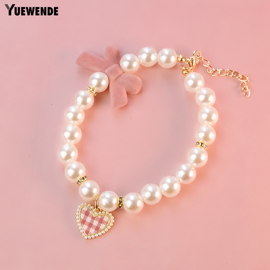 Vòng Cổ Ngọc Trai Giả Hình Nơ / Trái Tim Có Thể Điều Chỉnh Trang Trí Chụp Ảnh Cho Thú Cưng