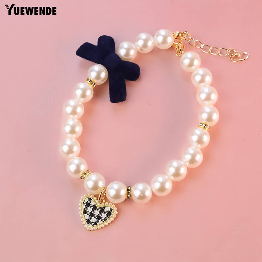 Vòng Cổ Ngọc Trai Giả Hình Nơ / Trái Tim Có Thể Điều Chỉnh Trang Trí Chụp Ảnh Cho Thú Cưng