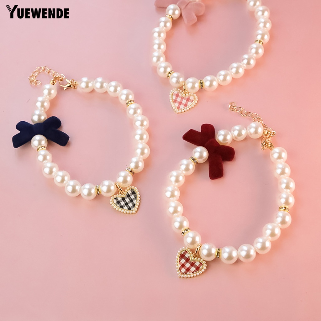 Vòng Cổ Ngọc Trai Giả Hình Nơ / Trái Tim Có Thể Điều Chỉnh Trang Trí Chụp Ảnh Cho Thú Cưng