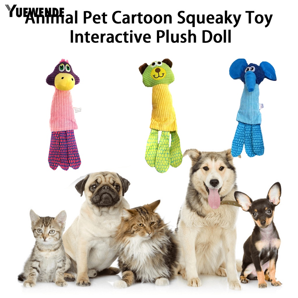 Đồ Chơi Nhồi Bông Hình Thú Hoạt Hình Siêu Mềm Chống Cắn Vui Nhộn Cho Thú Cưng