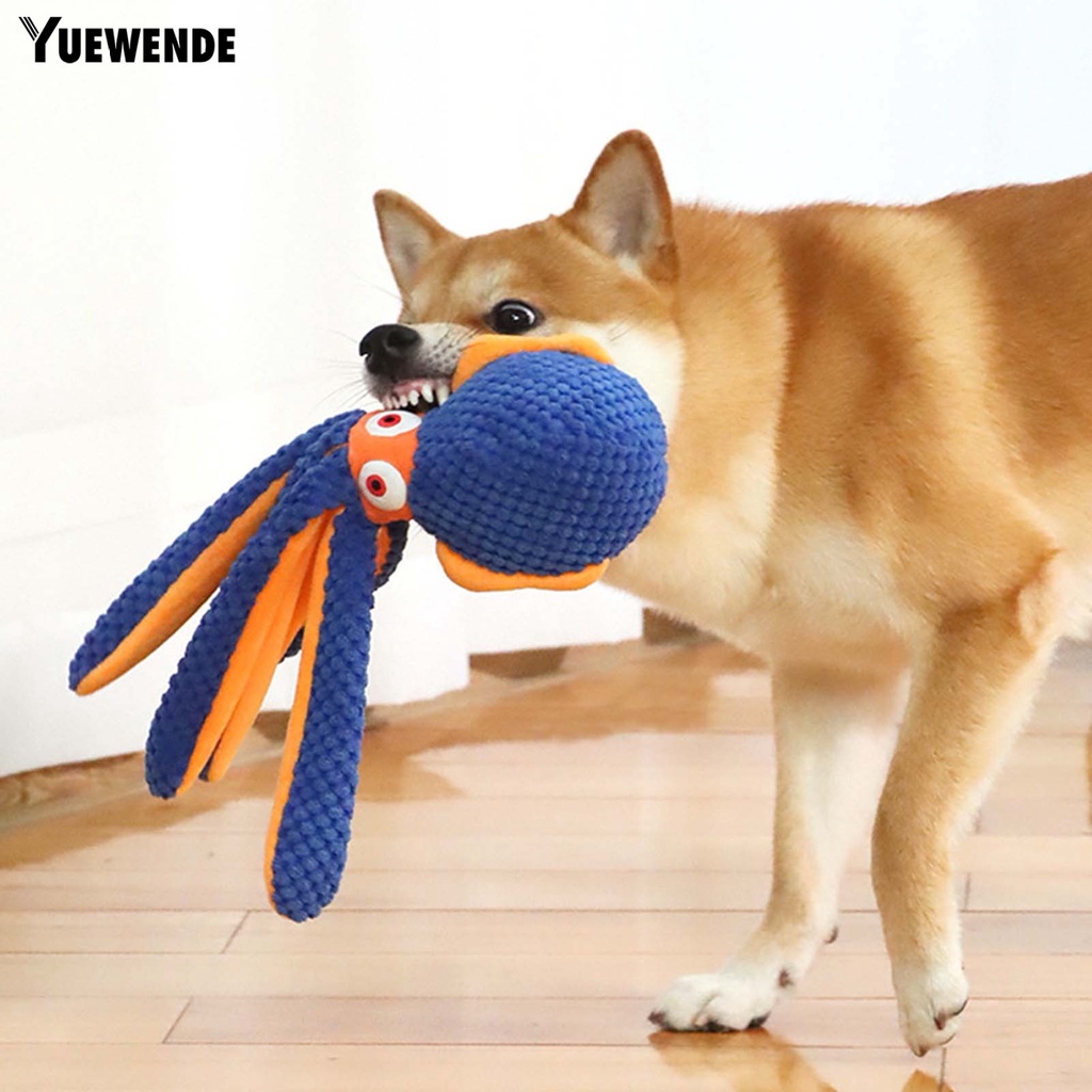 Đồ Chơi Nhồi Bông Hình Bạch Tuộc Hoạt Hình Mềm Mại Chống Cắn Cho Thú Cưng