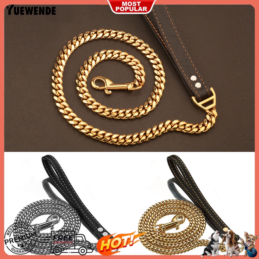 Dây Xích Giả Da Dắt Thú Cưng Đi Dạo Bằng Thép Không Gỉ