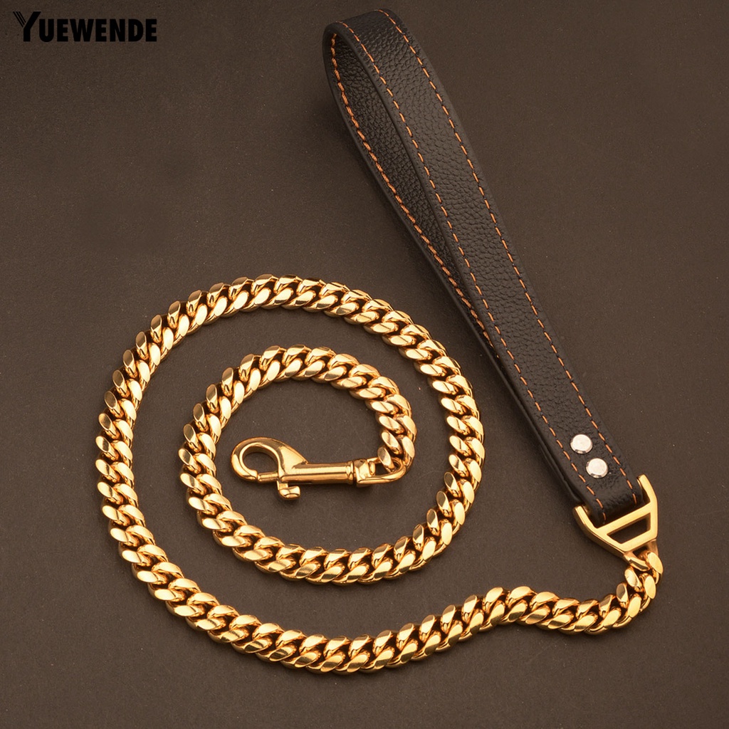 Dây Xích Giả Da Dắt Thú Cưng Đi Dạo Bằng Thép Không Gỉ