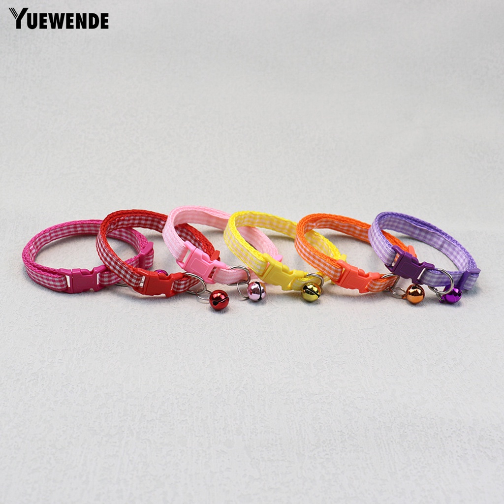 Vòng Cổ Họa Tiết Kẻ Ô Nhiều Màu Sắc Có Chuông Dành Cho Thú Cưng