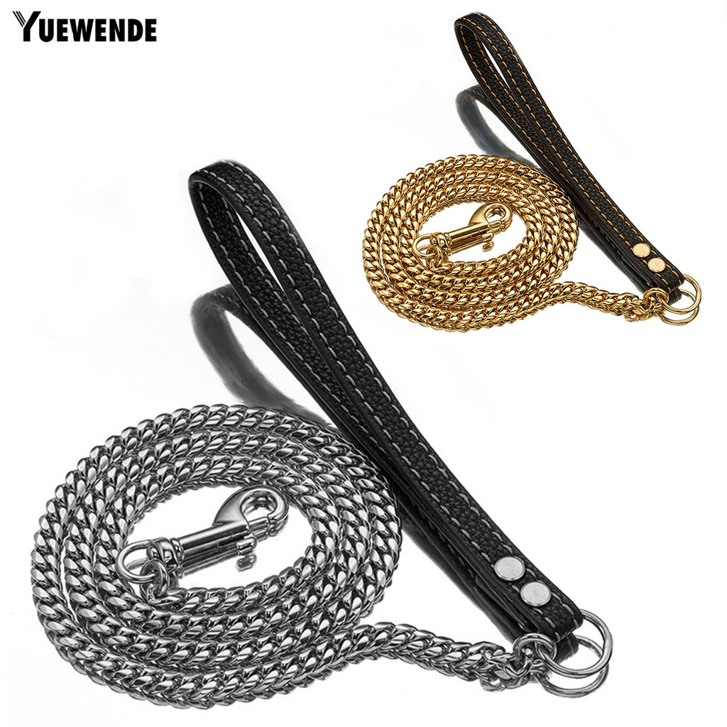 Dây Xích Giả Da Dắt Thú Cưng Đi Dạo Bằng Thép Không Gỉ