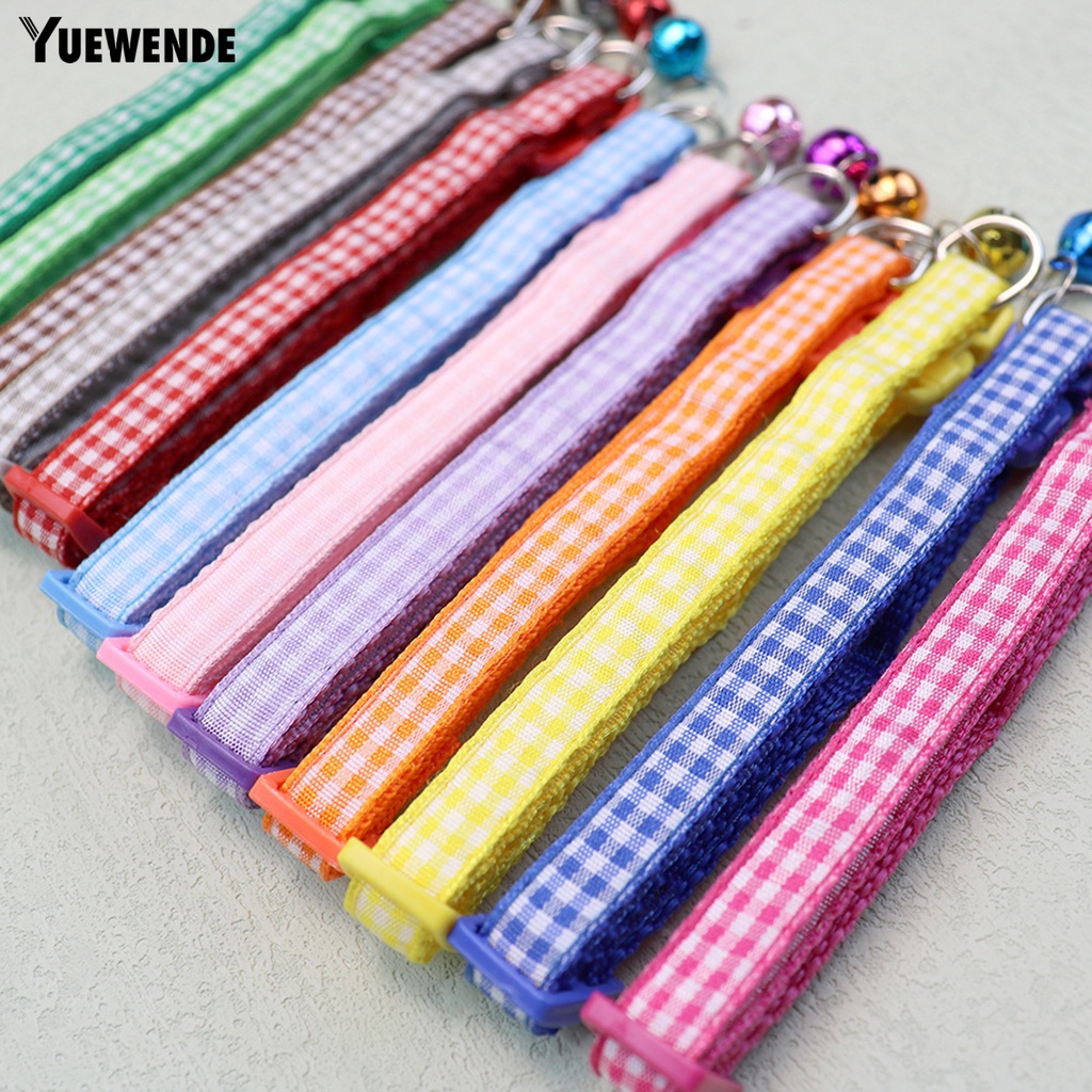 Vòng Cổ Họa Tiết Kẻ Ô Nhiều Màu Sắc Có Chuông Dành Cho Thú Cưng