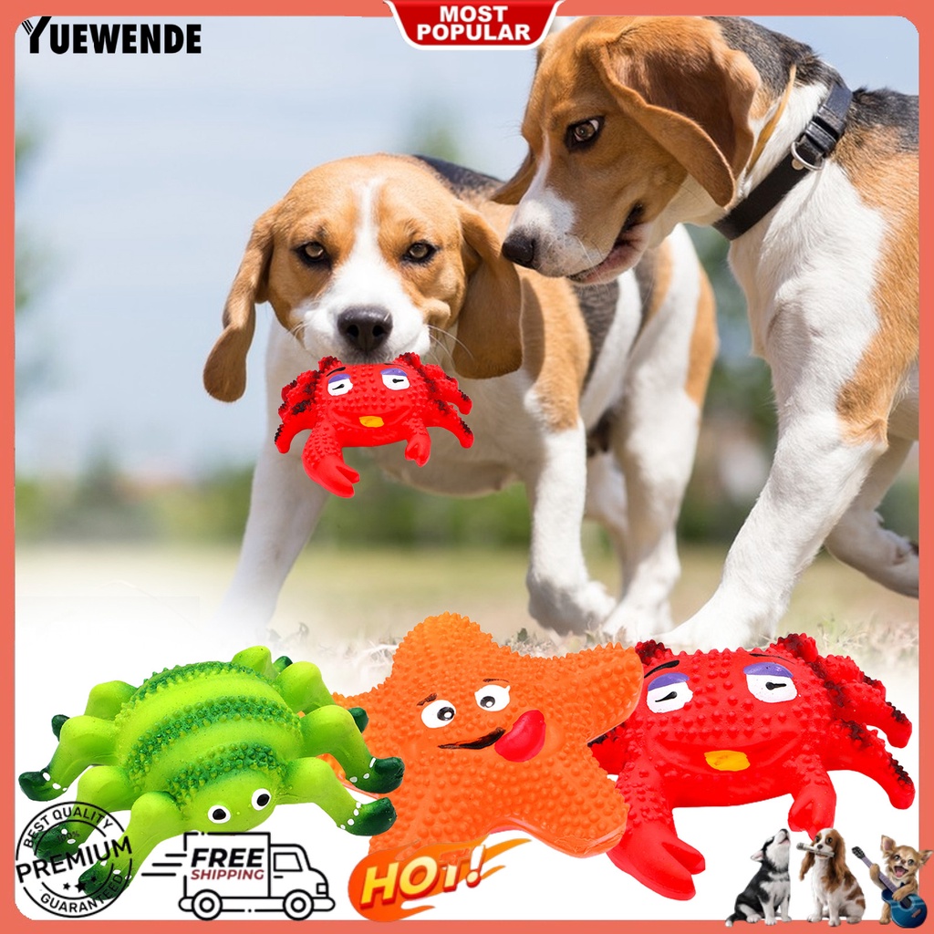 Đồ Chơi Gặm Hình Cua / Sao Biển 3D Màu Sắc Tươi Sáng Dễ Thương Có Âm Thanh Vui Nhộn Cho Thú Cưng