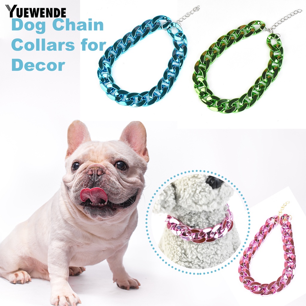 Yr.t Vòng Cổ Chuỗi Xích Chó Bull Pháp Lấp Lánh Phong Cách Hip-Hop Cá Tính Trang Trí Dành Cho Cún Cưng