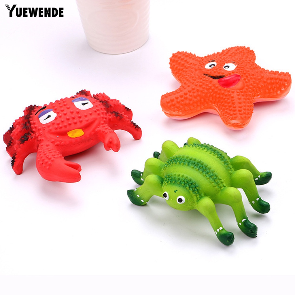 Đồ Chơi Gặm Hình Cua / Sao Biển 3D Màu Sắc Tươi Sáng Dễ Thương Có Âm Thanh Vui Nhộn Cho Thú Cưng