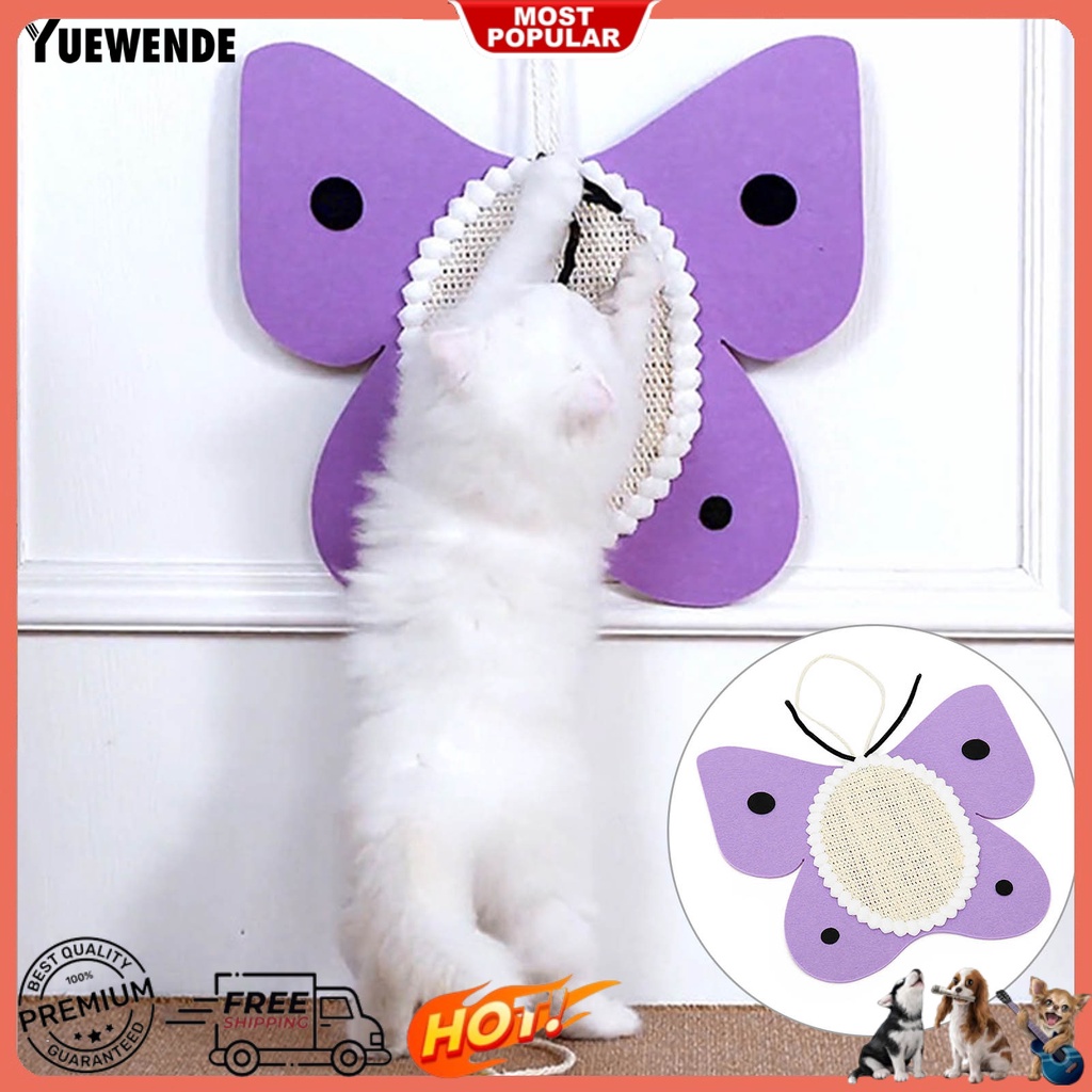 Tấm Đệm Cào Móng Bằng Vải Nỉ Chống Cắn Chống Trầy Hình Bướm Hoạt Hình Dành Cho Mèo Cưng