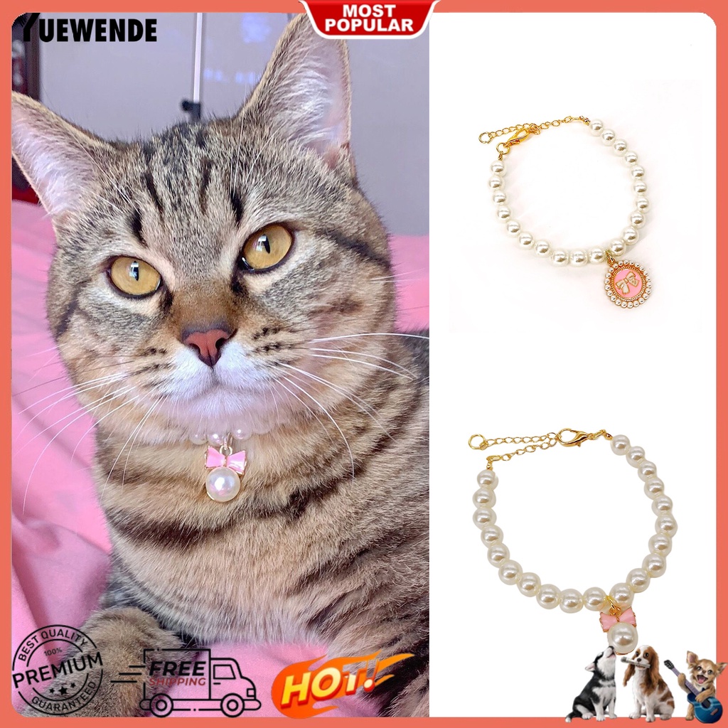 Vòng Cổ Đính Ngọc Trai Giả Bằng Nhựa Siêu Bền Dễ Thương Cho Thú Cưng