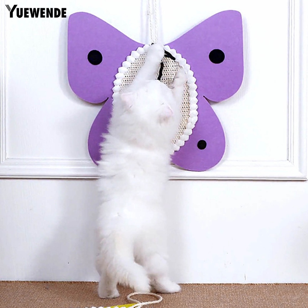 Tấm Đệm Cào Móng Bằng Vải Nỉ Chống Cắn Chống Trầy Hình Bướm Hoạt Hình Dành Cho Mèo Cưng