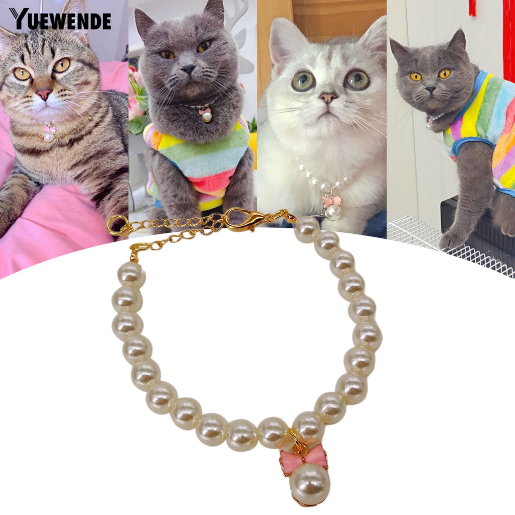 Vòng Cổ Đính Ngọc Trai Giả Bằng Nhựa Siêu Bền Dễ Thương Cho Thú Cưng