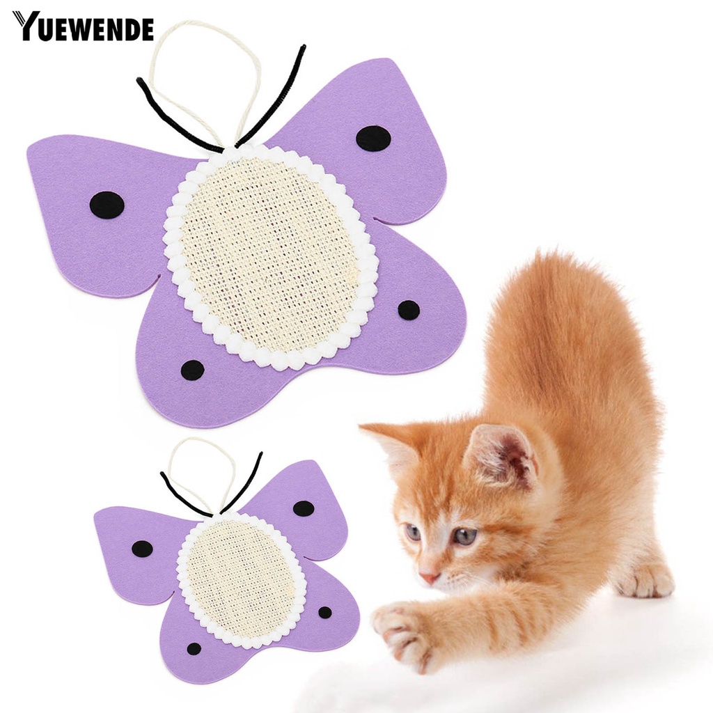 Tấm Đệm Cào Móng Bằng Vải Nỉ Chống Cắn Chống Trầy Hình Bướm Hoạt Hình Dành Cho Mèo Cưng