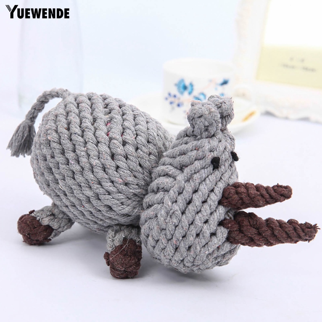 Đồ Chơi Đan Len Thủ Công Hình Tê Giác Chống Cắn Cho Thú Cưng